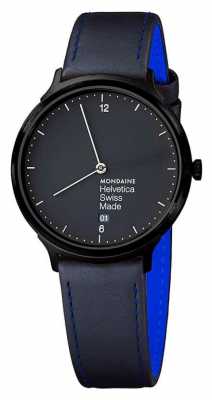 Mondaine Mens Helvetica NY Edition Black Leather Strap MH1.L2222.LB Mondaine Mens Helvetica NY Edition Black Leather Strap MH1.L2222.LB