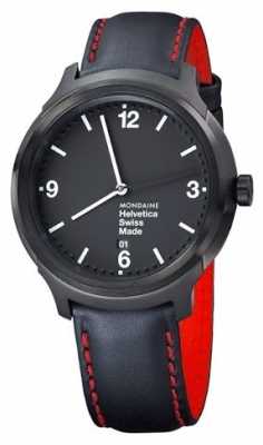 Mondaine Mens Helvetica NY Edition Black Leather Strap MH1.B1221.LB Mondaine Mens Helvetica NY Edition Black Leather Strap MH1.B1221.LB