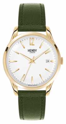 Henry London Chiswick Green Leather Strap White Dial HL39-S-0098 Henry London Chiswick Green Leather Strap White Dial HL39-S-0098