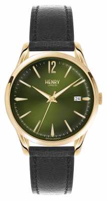 Henry London Chiswick Black Leather Strap Green Dial HL39-S-0100 Henry London Chiswick Black Leather Strap Green Dial HL39-S-0100