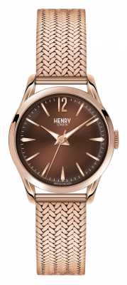 Henry London Harrow Rose Gold Plated Mesh Chocolate Dial HL25-M-0044 Henry London Harrow Rose Gold Plated Mesh Chocolate Dial HL25-M-0044