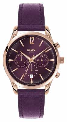 Henry London Hampstead Purple Leather Strap Chronograph HL39-CS-0092 Henry London Hampstead Purple Leather Strap Chronograph HL39-CS-0092