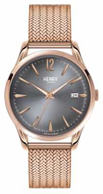 Henry London Finchley Rose Gold Mesh Grey Dial HL39-M-0118 Henry London Finchley Rose Gold Mesh Grey Dial HL39-M-0118