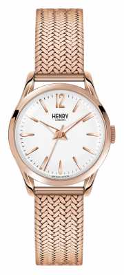 Henry London Richmond Rose Gold Plated Mesh White Dial HL25-M-0022 Henry London Richmond Rose Gold Plated Mesh White Dial HL25-M-0022