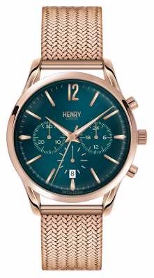 Henry London Stratford Rose Gold Plated Mesh Chronograph HL39-CM-0142 Henry London Stratford Rose Gold Plated Mesh Chronograph HL39-CM-0142