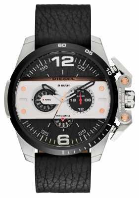 Diesel Mens Ironside Black Leather Strap Chronograph DZ4361 Diesel Mens Ironside Black Leather Strap Chronograph DZ4361