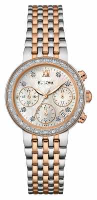 Bulova Ladies Two Tone, Diamond Set, Chronograph 98W215 Bulova Ladies Two Tone, Diamond Set, Chronograph 98W215