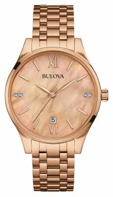 Bulova Womens Rose Gold Bracelet Mother Of Pearl 97S113 Bulova Womens Rose Gold Bracelet Mother Of Pearl 97S113