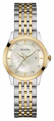 Bulova Ladies Two Tone, Diamond Set, Silver Dial 98S148 Bulova Ladies Two Tone, Diamond Set, Silver Dial 98S148