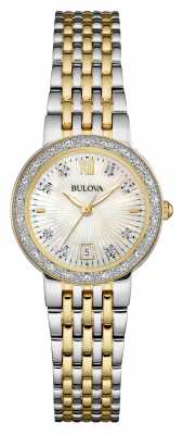 Bulova Ladies Two Tone, Diamond Set, Pearl Dial 98W211 Bulova Ladies Two Tone, Diamond Set, Pearl Dial 98W211