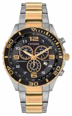 Citizen Mens Eco-Drive TwoTone Tachymeter Chronograph AT2124-51E Citizen Mens Eco-Drive TwoTone Tachymeter Chronograph AT2124-51E