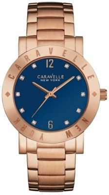 Caravelle New York Ladies Boyfriend Blue Dial Watch 44L202 Caravelle New York Ladies Boyfriend Blue Dial Watch 44L202