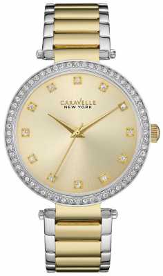 Caravelle New York Ladies Two Tone T Bar Watch 45L154 Caravelle New York Ladies Two Tone T Bar Watch 45L154