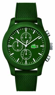 Lacoste Mens 12.12 Chrono Green Rubber Strap Green dial 2010822 Lacoste Mens 12.12 Chrono Green Rubber Strap Green dial 2010822