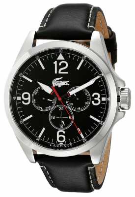 Lacoste Mens Montreal Black Leather Strap 2010804 Lacoste Mens Montreal Black Leather Strap 2010804