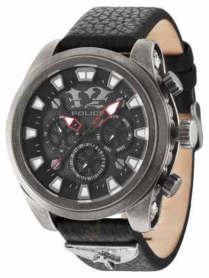 Police Mens mephisto schwarzes Lederarmband 14473JSQS/02 Police Mens mephisto schwarzes Lederarmband 14473JSQS/02