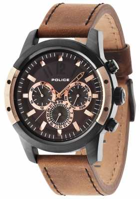 Police Mens Scrambler Brown Leather Strap 14528JSBR/12 Police Mens Scrambler Brown Leather Strap 14528JSBR/12