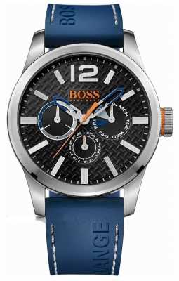 Hugo Boss Orange Mens Paris Blue Rubber Strap Black Dial 1513250 Hugo Boss Orange Mens Paris Blue Rubber Strap Black Dial 1513250