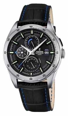 Festina Mens Black Leather Strap Multifunction Dial F16877/4 Festina Mens Black Leather Strap Multifunction Dial F16877/4