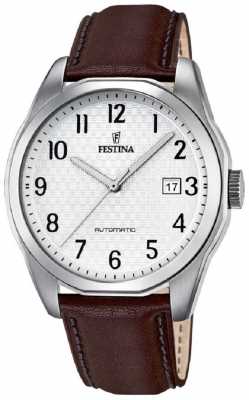 Festina Mens Automatic Brown Leather Strap F16885/1 Festina Mens Automatic Brown Leather Strap F16885/1