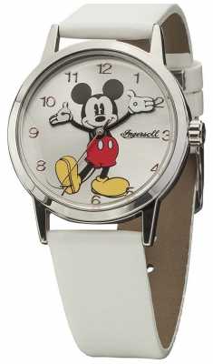 Disney By Ingersoll Womens Classic White Leather Strap DIN002SLWH Disney By Ingersoll Womens Classic White Leather Strap DIN002SLWH