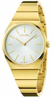 Calvin Klein Womens Supreme Gold PVD Plated Silver Dial K6C2X546 Calvin Klein Womens Supreme Gold PVD Plated Silver Dial K6C2X546