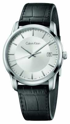 Calvin Klein Mens Infinite Black Leather Strap Silver Dial K5S311C6 Calvin Klein Mens Infinite Black Leather Strap Silver Dial K5S311C6