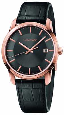 Calvin Klein Mens Infinite Black Leather Strap Black Dial K5S316C3 Calvin Klein Mens Infinite Black Leather Strap Black Dial K5S316C3