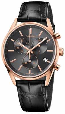 Calvin Klein Mens Formality Black Leather Strap Chrono K4M276C3 Calvin Klein Mens Formality Black Leather Strap Chrono K4M276C3
