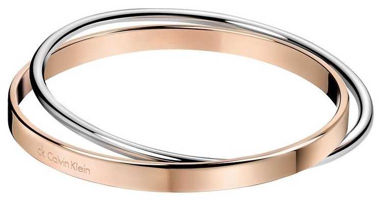Calvin Klein Ladies Rose Gold Silver Bangle KJ63BB01010S Calvin Klein Ladies Rose Gold Silver Bangle KJ63BB01010S