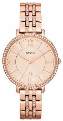 Fossil Womens Jacqueline Rose Gold PVD Stone Set ES3546 Fossil Womens Jacqueline Rose Gold PVD Stone Set ES3546