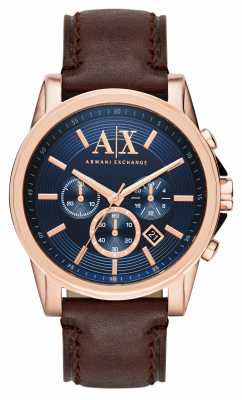 Armani Exchange Mens Blue Dark Brown Chronograph AX2508 Armani Exchange Mens Blue Dark Brown Chronograph AX2508