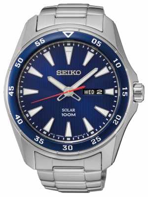 Seiko Mens Solar Stainless Steel Blue Dial SNE391P1 Seiko Mens Solar Stainless Steel Blue Dial SNE391P1