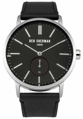 Ben Sherman Mens Black Leather Strap Black Dial WB032B Ben Sherman Mens Black Leather Strap Black Dial WB032B