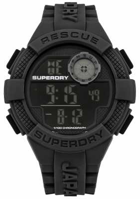 Superdry Mens Digital Black Rubber Strap SYG193B Superdry Mens Digital Black Rubber Strap SYG193B