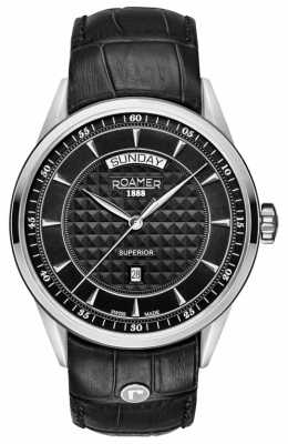 Roamer Mens Superior Black Leather Strap Black Dial 508293415505 Roamer Mens Superior Black Leather Strap Black Dial 508293415505