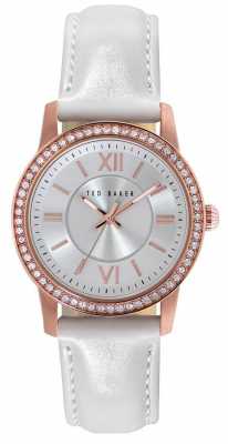 Ted Baker Womens White Leather Strap Silver Dial TE2112 Ted Baker Womens White Leather Strap Silver Dial TE2112