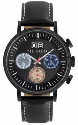 Ted Baker Mens Black Leather Strap Black Dial Chrono TE10023471 Ted Baker Mens Black Leather Strap Black Dial Chrono TE10023471