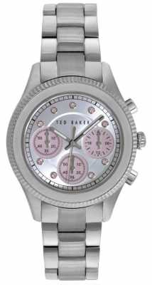 Ted Baker Womens Stainless Steel Stone Set Silver Dial TE4108 Ted Baker Womens Stainless Steel Stone Set Silver Dial TE4108