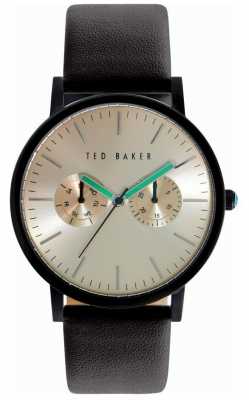 Ted Baker Mens Black Leather Strap Gold Tone Dial TE10024529 Ted Baker Mens Black Leather Strap Gold Tone Dial TE10024529