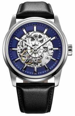 Kenneth Cole Mens Automatic Black Leather Strap Blue Dial KC10019485 Kenneth Cole Mens Automatic Black Leather Strap Blue Dial KC10019485