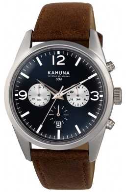 Kahuna Mens Brown Strap Blue Dial Chrono KCS-0011G Kahuna Mens Brown Strap Blue Dial Chrono KCS-0011G