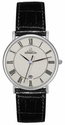 Michel Herbelin Mens Sonates Black Leather Strap 12443/S08 Michel Herbelin Mens Sonates Black Leather Strap 12443/S08