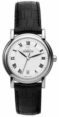 Michel Herbelin Womens Black Leather Strap White Dial 12432/08 Michel Herbelin Womens Black Leather Strap White Dial 12432/08