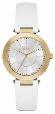 DKNY Womens Stanhope White Leather Strap NY2295 DKNY Womens Stanhope White Leather Strap NY2295