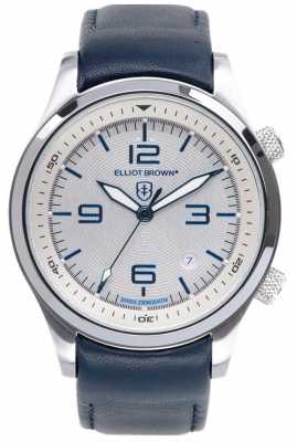 Elliot Brown Mens Canford Blue Leather White Dial 202-001-L06 Elliot Brown Mens Canford Blue Leather White Dial 202-001-L06