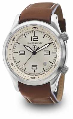 Elliot Brown Mens Canford Brown Leather Ivory Dial 202-003-L03 Elliot Brown Mens Canford Brown Leather Ivory Dial 202-003-L03