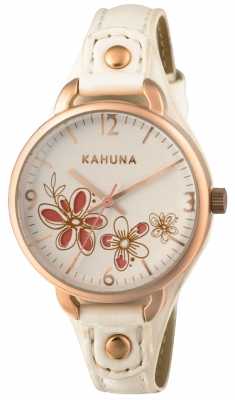 Kahuna Womens White Leather Strap White Dial KLS-0312L Kahuna Womens White Leather Strap White Dial KLS-0312L