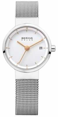 Bering Womens Solar Stainless Steel Mesh White Dial 14426-001 Bering Womens Solar Stainless Steel Mesh White Dial 14426-001