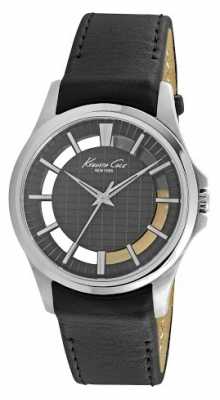 Kenneth Cole Mens Black Leather Strap Black Dial KC10022286 Kenneth Cole Mens Black Leather Strap Black Dial KC10022286